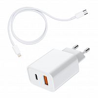 фото товару МЗП Jellico C9 PD+USB 3A + Type-C to Lightning cable White