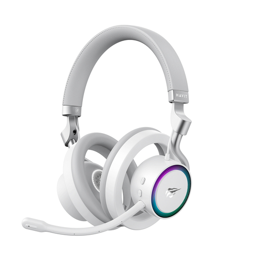 Навушники HAVIT Fuxi-H8 GAMING, Bluetooth, White/Gray фото товара Навушники HAVIT Fuxi-H8 GAMING, Bluetooth, White/Gray