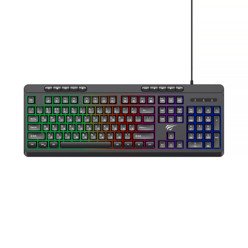Клавіатура HAVIT KB907L GAMING RGB USB, black фото товару Клавіатура HAVIT KB907L GAMING RGB USB, black