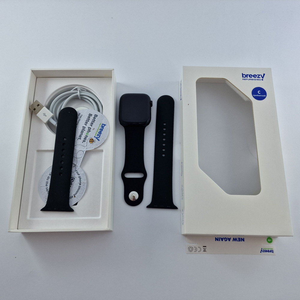Apple Watch Series 8 GPS, 45mm, Midnight, Midnight Sport Band фото товару Apple Watch Series 8 GPS, 45mm, Midnight, Midnight Sport Band