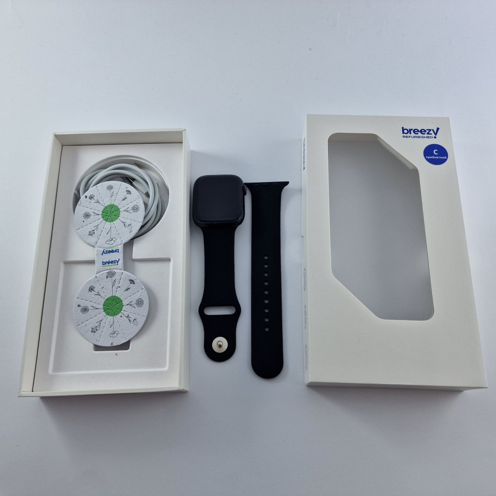 фото товару Apple Watch Series 9 GPS, 45mm, Midnight, Midnight Sport Band, M/L