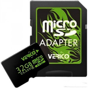 Verico MicroSDHC 32GB Class 6+SD adapter фото товару Verico MicroSDHC 32GB Class 6+SD adapter