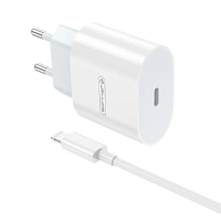 фото товару МЗП Jellico AK200 PD 20W + Type-C to Lightning cable White