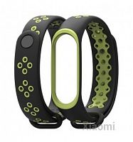 фото товара Ремінець для Mi Band 3/Band 4 Sport strap Black/Green