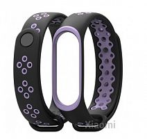 фото товара Ремінець для Mi Band 3/Band 4 Sport strap Black/Violet