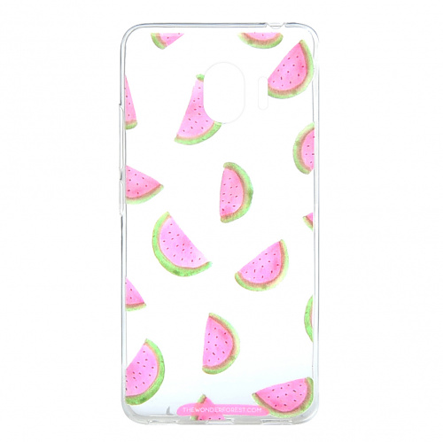 фото товару Накладка Florence силиконовая Silk 3D Samsung J4 (2018) J400 watermelon transparent (тех.пак)