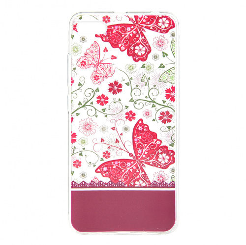 фото товару Накладка Florence силиконовая Silk 3D Huawei Y5 (2018) butterflies transparent (тех.пак)