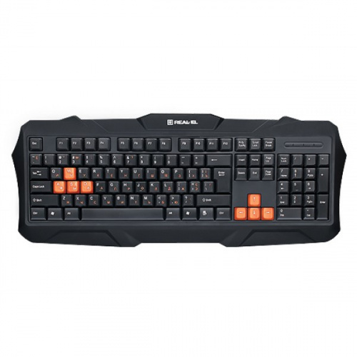 фото товару Клавіатура REAL-EL ігрова Gaming 8400 Black, USB