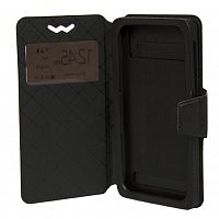 фото товару Чехол-книжка универсальная 1 окно (с подставкой) 4,3' слайдер Black (тех.пак)