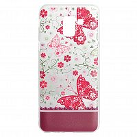 фото товару Накладка Florence силиконовая Silk 3D Samsung J6 (2018) J600 butterflies transparent (тех.пак)