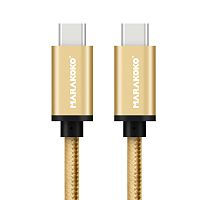 фото товару Дата кабель Marakoko M-TC02 USB-C to USB-C 1.5m 3A Gold