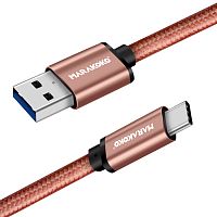 фото товару Дата кабель Marakoko M-TC01 USB-A 3.0 to USB-C 1.5m 3A Red