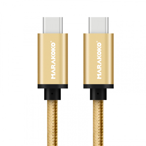 фото товару Дата кабель Marakoko M-TC02 USB-C to USB-C 1.5m 3A Gold