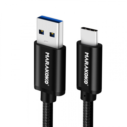 фото товару Дата кабель Marakoko M-TC01 USB-A 3.0 to USB-C 1.5m 3A Black