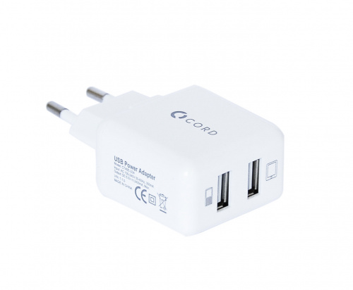 фото товару СЗУ Cord универсальная 2USB 2400mA (CT40E-IPA.1)