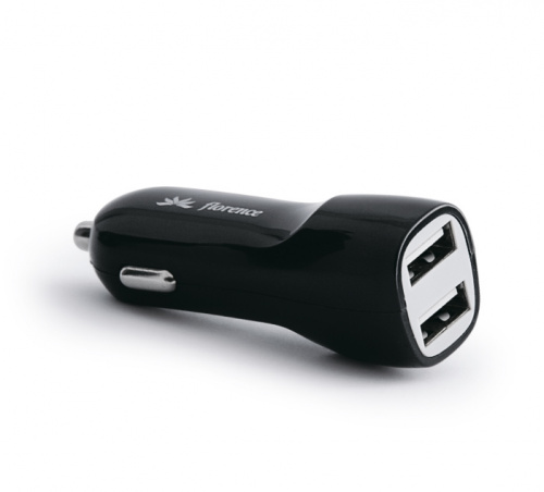 фото товару АЗУ Florence 2USB black, 2100mA (CC21-2USB)