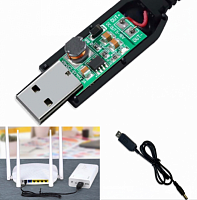 фото товару Кабель USB DC для роутера із перетворювачем напруги з 5V на 12V 0,5A 5,5x2,1mm