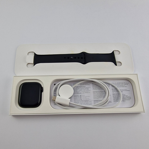 Apple Watch Series 10 GPS, 46mm, Jet Black, Black Sport Band, M/L фото товару Apple Watch Series 10 GPS, 46mm, Jet Black, Black Sport Band, M/L