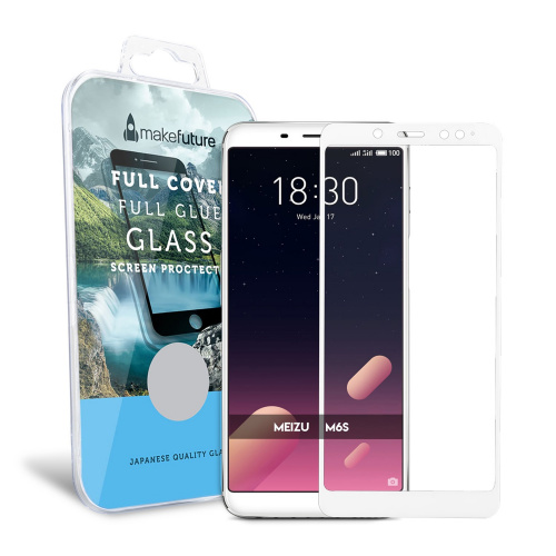 фото товару Защитное стекло MakeFuture Meizu M6s Full Cover (full glue) White