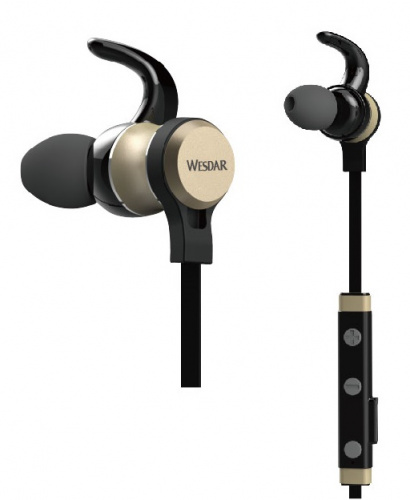 фото товара Навушники WESDAR R11 (Bluetooth), with mic, black-gold