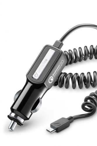 фото товару АЗУ Cellularline microUSB QC 2.0 black (CBRMUSBQUALCOMK)