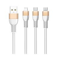 фото товару Дата кабель Joyroom JR-S318 3in1 (Lightning&micro&Type-C) 1.5m 2.4A White