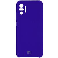 фото товару Накладка Silicone Case High Copy Xiaomi Redmi Note 10/10 Pro (2020) Fluorescent Blue