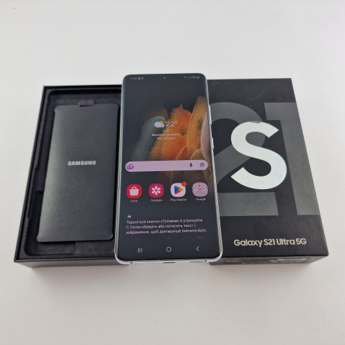 Samsung Galaxy S21 Ultra 128 GB Phantom Silver фото товару Samsung Galaxy S21 Ultra 128 GB Phantom Silver