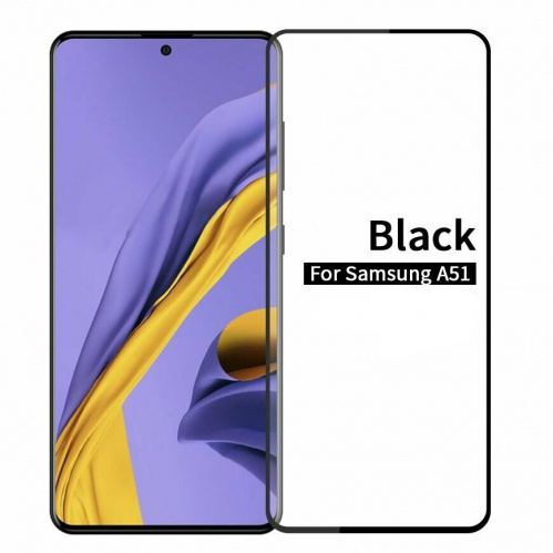 фото товару Захисне скло Florence (full glue) Samsung A51 (2020) A515F Full Cover Black (тех.пак)