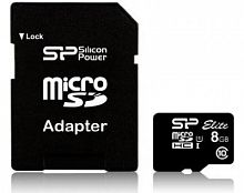 фото товара Silicon Power MicroSDHC 8GB+SD adapter (UHS-1) Elite (class 10)