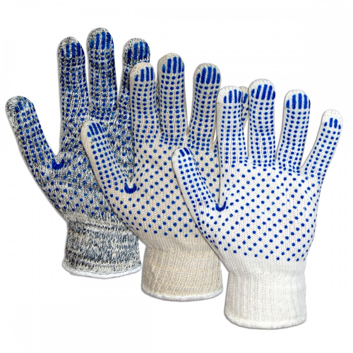 фото товару Захисні рукавички трикотажні з ПВХ нанесеннямі ТМ"Ярослав", 10пар