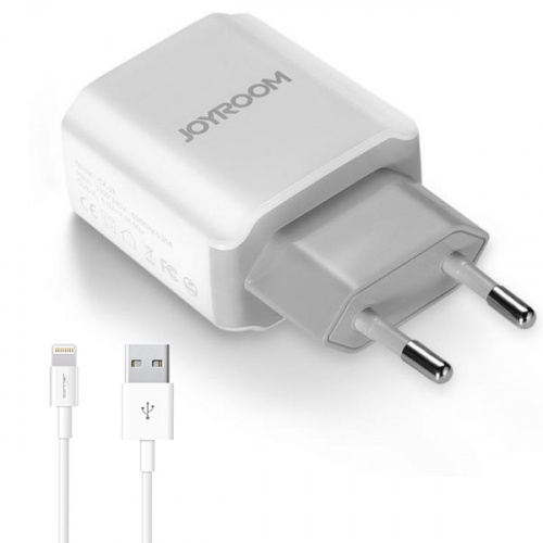 фото товару СЗУ Joyroom CA-28 2USB 2A + Lightning cable White