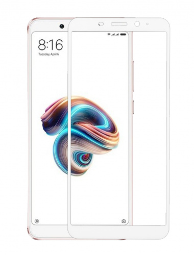 фото товара Защитное стекло Florence (full glue) Xiaomi Redmi Note 5/5 Pro Full Cover White (тех.пак)