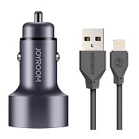 фото товару АЗУ Joyroom C-M215 2USB 2.1A LCD + Lightning cable Grey