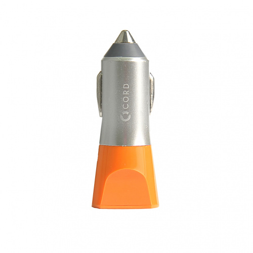 фото товару АЗП Cord Nova 2USB 2.1A Silver orange (CC-1U021O)