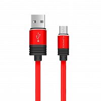 фото товару Дата кабель FLORENCE Silicone microUSB 1m 3A Red (FL-2205-RM)