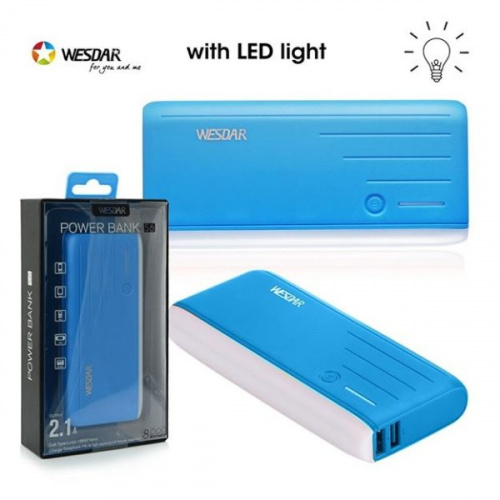 фото товару УМБ Wesdar S6 Li-ion 8000mAh Blue