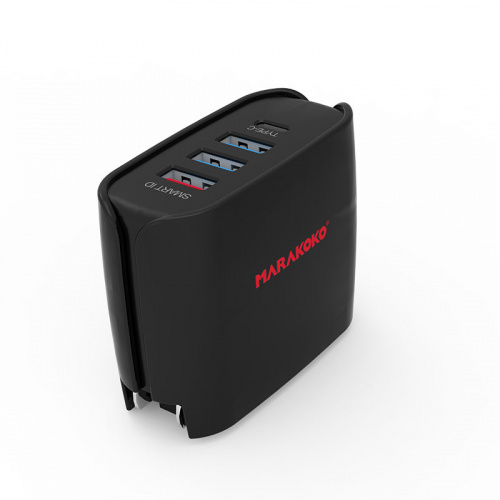 фото товару МЗП Marakoko MA11 4USB (3USB+USB-C) QC3.0 30W Black