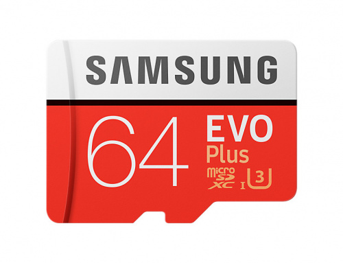 фото товара Карта памяти (акция) Samsung MicroSDXC (UHS-1) EVO Plus 64GB (Class 10)+SD адаптер