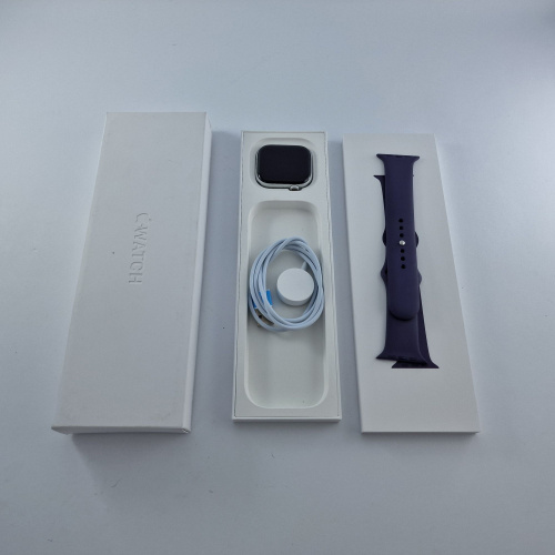 фото товару Apple Watch Series 11 GPS, 46mm, Silver Aluminium, Purple Fog Sport Band, S/M