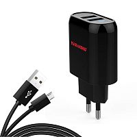 фото товару СЗУ Marakoko MA16 2USB 12W + microUSB cable Black