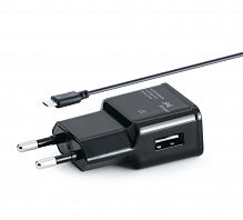 фото товару СЗУ Florence USB + cable microUSB black, 1000mA (TC10-MU)