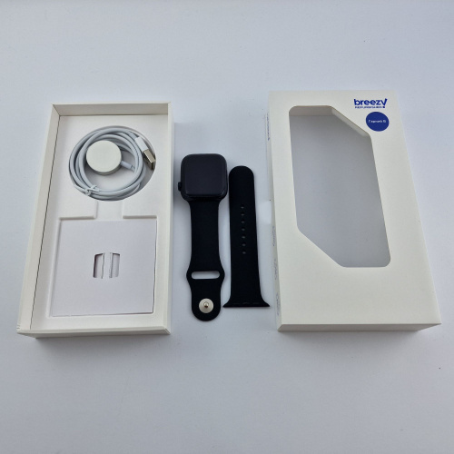 Apple Watch Series 9 GPS, 45mm, Midnight, Midnight Sport Band, M/L фото товару Apple Watch Series 9 GPS, 45mm, Midnight, Midnight Sport Band, M/L