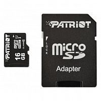фото товару Patriot MicroSDHC 16GB UHS-I (Class 10) LX Series +SD adapter