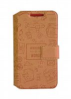 фото товару Чехол-книжка Florence универсальная Around the world 4,5-4,7' коричневый
