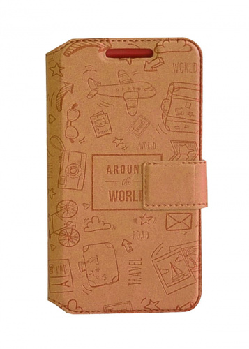 фото товару Чехол-книжка Florence универсальная Around the world 4,5-4,7' коричневый