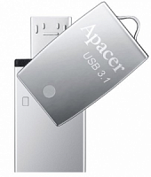 фото товару Apacer USB 32Gb AH750 Gen1 Mobile Silver USB 3.1