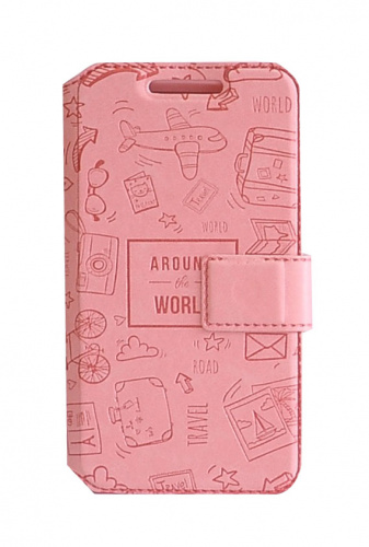 фото товару Чехол-книжка Florence универсальная Around the world 4' розовый