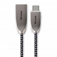 фото товару Дата кабель Wesdar T10 microUSB 1m 3A braided Black