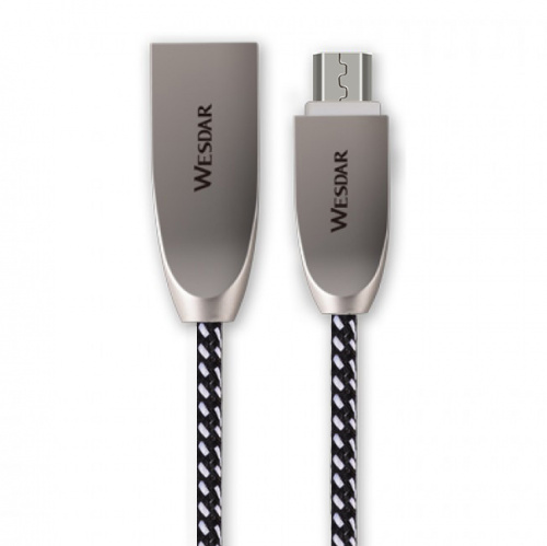 фото товару Дата кабель Wesdar T10 microUSB 1m 3A braided Black